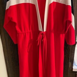 Lounge Robe Or Dress Red White Black Correlations USA Made Medium VTG (Used)